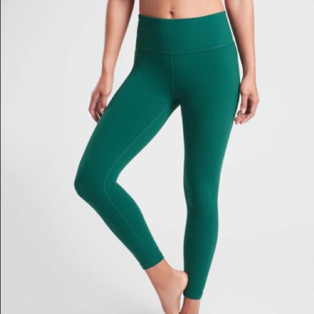 Athleta Elation 7/8 Tight Leggings Powervita Dragonfly Green